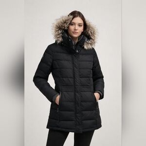 Free Country Coat Power Down  Hooded Ski Pockets Size L